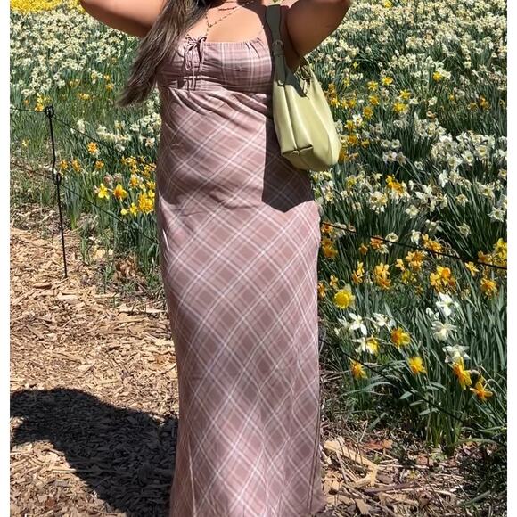 plaid print midi dress - Picture 1 of 7